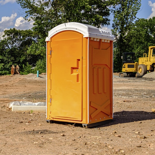 how often are the portable restrooms cleaned and serviced during a rental period in Texas County